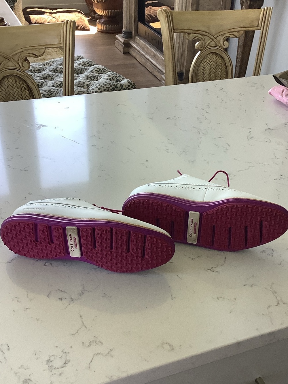 Cole Haan White Sneakers with Pink Soles - Picture 2 of 3